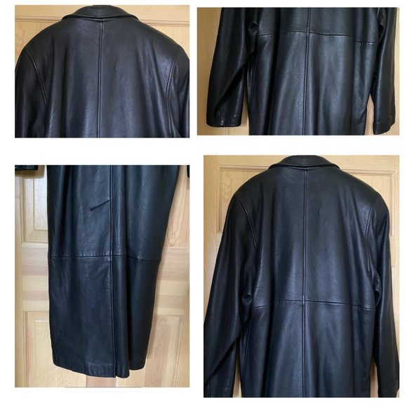 Cassidy Vintage 80's Leather Tapered Trench Coat - Small - Picture 7 of 16